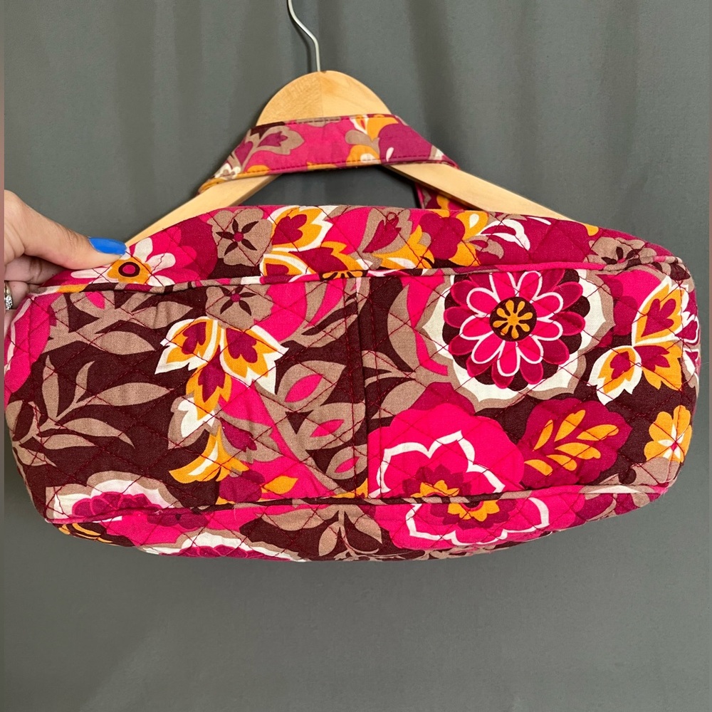 Vera Bradley Carnaby Medium Pink Orange Floral Quilted Shoulder Purse Bag - Picture 5 of 13